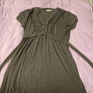 Grey tie back knee length dress